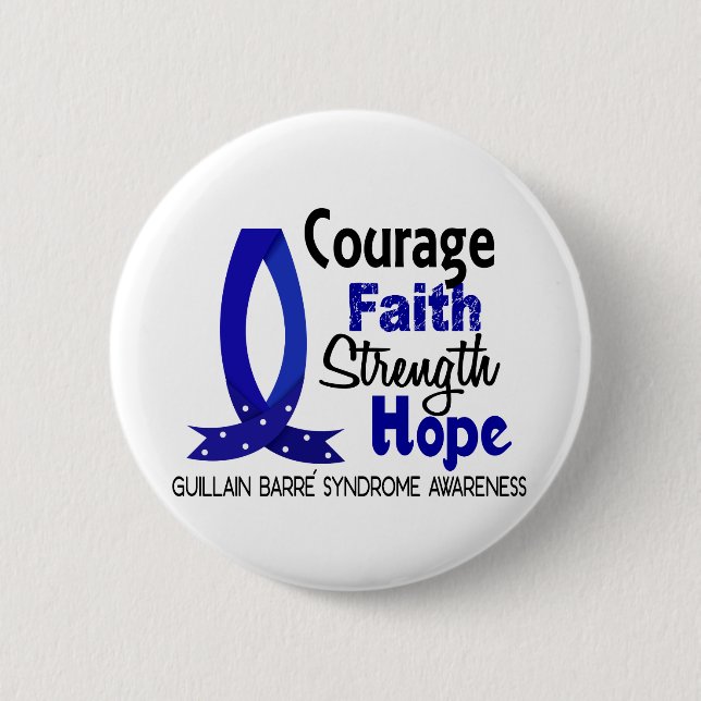 Mut-Glauben-Stärken-Hoffnung Guillain Barre Button (Vorderseite)