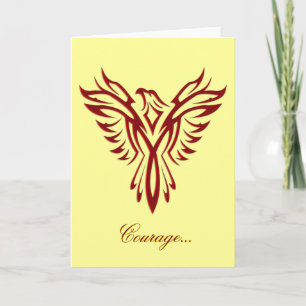 Mut - hochrotes Phoenix steigendes leeres notelet Karte
