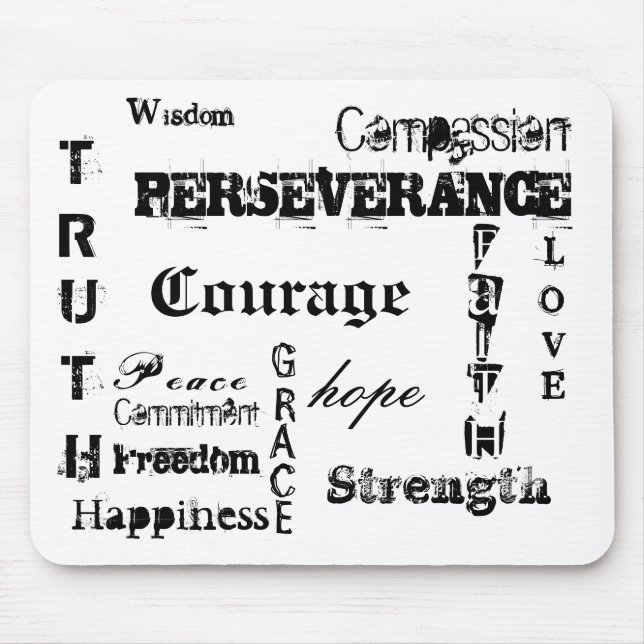 Mut, Hoffnung, T, R, U, T, H, AUSDAUER, L,… Mousepad (Vorne)