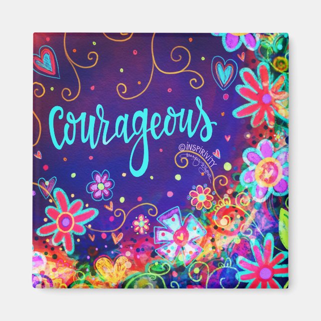 Mut Hübsch florale Inspiration Lila Magnet (Vorne)
