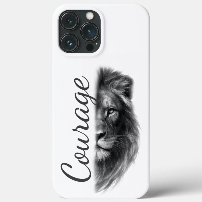 Mut Löwe Künstlerisch Minimal- Case-Mate iPhone Hülle (Rückseite)