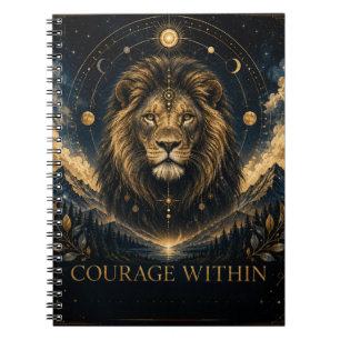 Mut notebook mit Löwen-Geist Motivationskraft Notizblock