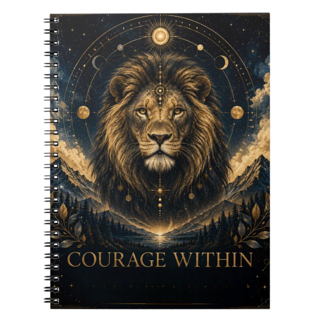 Mut notebook mit Löwen-Geist Motivationskraft Notizblock (Vorderseite)