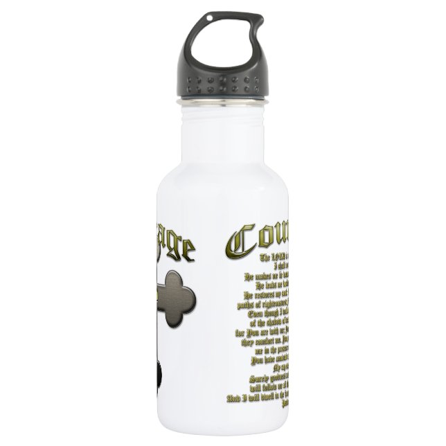Mut - Psalm 23 Edelstahlflasche (Vorderseite)