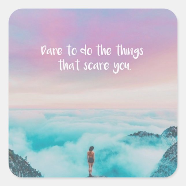 Mut Quadratischer Aufkleber (Vorderseite)