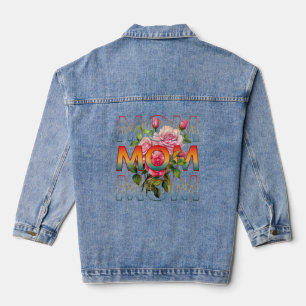 Mut-Typografie und Rosen Jeansjacke