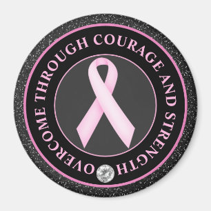 Mut und Stärke – Pink Ribbon Awareness Magnet