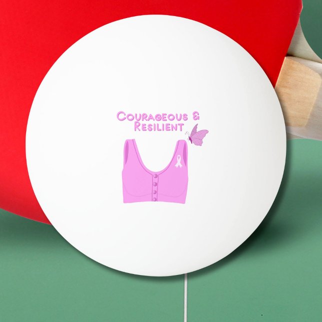 Mut und widerstandsfähiger Brustkrebs Tischtennisball (Celebrate strength and resilience while having fun, showing support for breast cancer awareness.)
