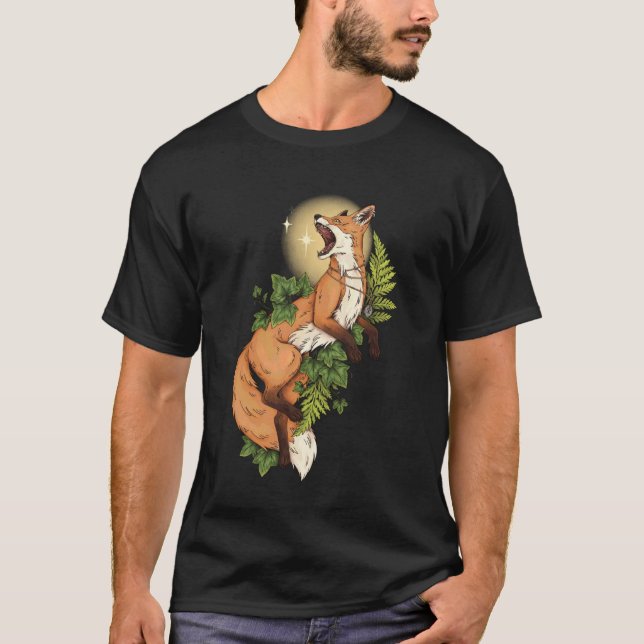 Mut Waldhexe Rotfuchs Wildtier Grüne Hexe  T-Shirt (Vorderseite)