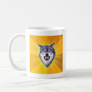 Mut-Wolf-Ratetier Meme Kaffeetasse