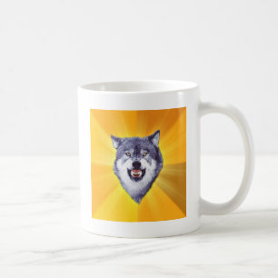 Mut-Wolf-Ratetierinternet Meme Kaffeetasse