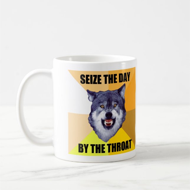 Mut-Wolf-Tasse (mit zwei Bildern) Kaffeetasse (Links)