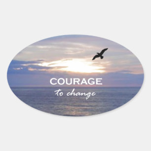 Mut zum Wandel Ovaler Aufkleber