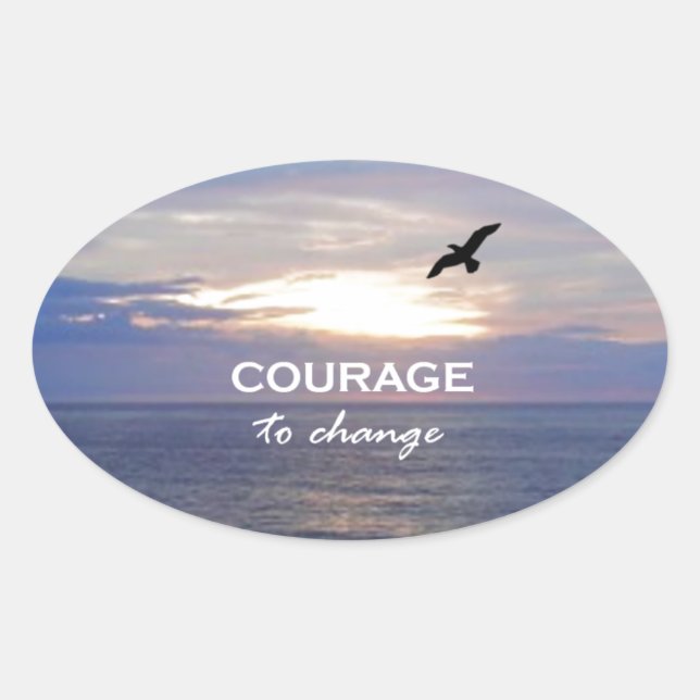 Mut zum Wandel Ovaler Aufkleber (Vorderseite)