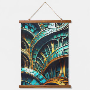 Mutant 4 wandteppich mit holzrahmen