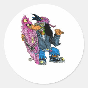 Mutant Friends Runder Aufkleber