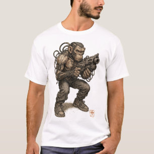 Mutant Gorilla Soldier - Post Apocalyptic Warrior T-Shirt