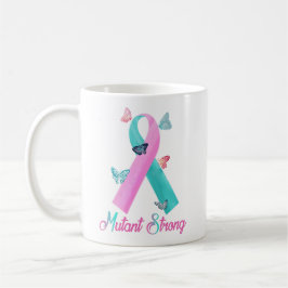 Mutant stark mit rosa/aquamarinem Band Kaffeetasse