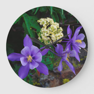 Mutante Akelei-Wildblumen Große Wanduhr