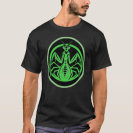 Mutated Mantis Dbl Circle Green on Black T-Shirt