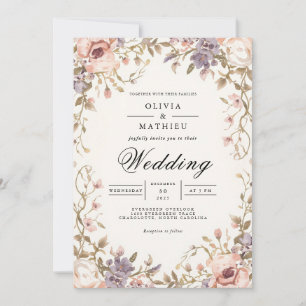 Mute Bloom Archway Romance Wedding Einladung