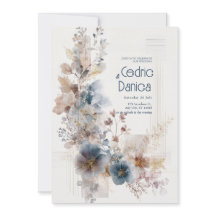 Mute Blue Folk Floral Wedding