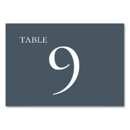 Mute Blue Simple Elegante Wedding Tischnummer