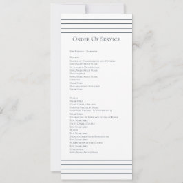 Mute Blue White Order of Service Wedding Card Einladung