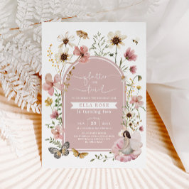 Mute Blush Boho Fairy Wildblume Girl Birthday Einladung