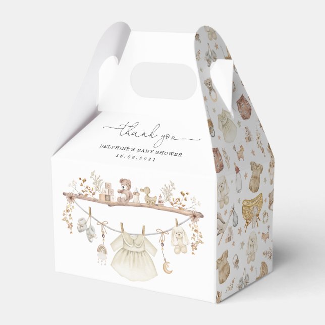 Mute Boho Kinderzimmer Baby Girl Dusche Geschenkschachtel (Rückseite)