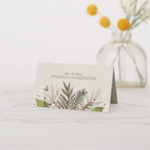 Mute Botanicals Theme Tan Hochzeit Platzkarte