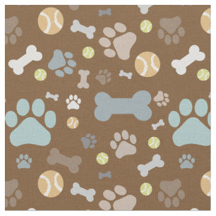 Mute braune Dog Paw Druckmuster Stoff