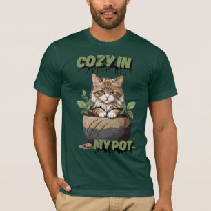 Mute Browns Whimsical Tabby Art T-Shirt