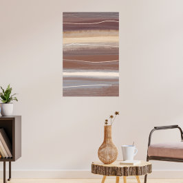 Mute earth tones plum Minimalistische Abstrakte Ku Poster