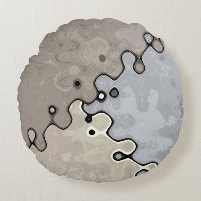 Mute Earth Tones Rundes Kissen (Vorderseite)