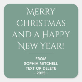 Mute Elegance Ocean Aquamarin Weihnachtsaufkleber Quadratischer Aufkleber