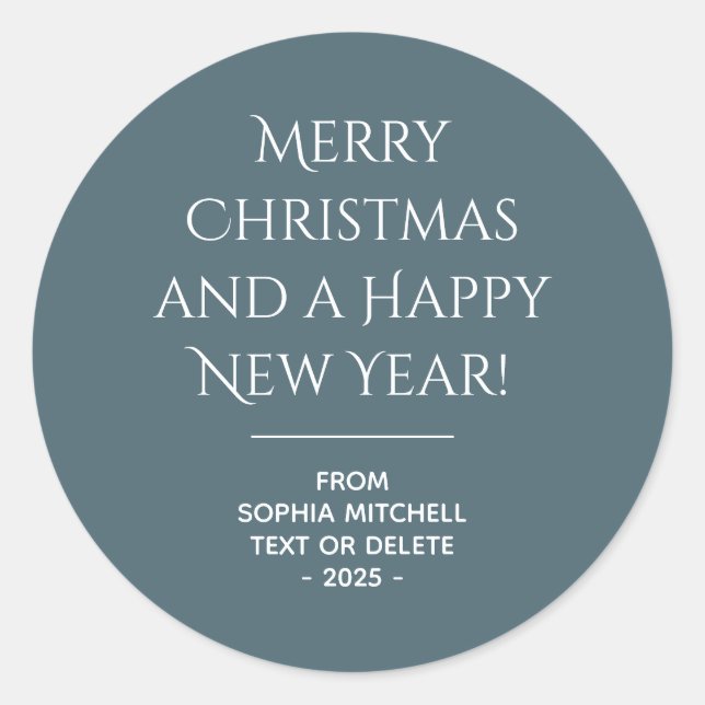 Mute Elegance - Slate Blue Christmas Sticker (Vorderseite)