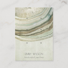 Mute Green Aqua Agate Earthy 3 Earring Display Visitenkarte