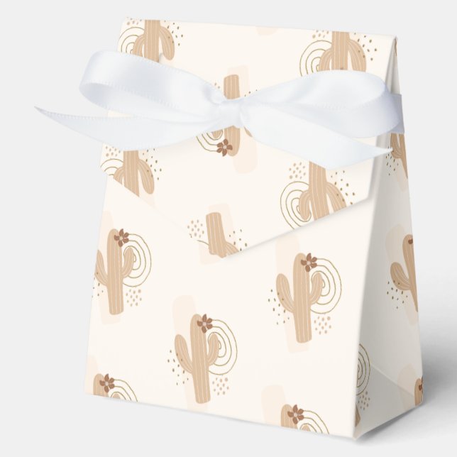 Mute Minimalistisch Boho Wüste Cactus Baby Shower Geschenkschachtel (Vorderseite)