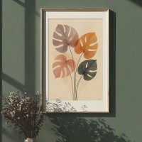 Mute Monstera Harmonie Wasserfarbe Printmedien