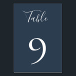 Mute Navy Blue Tischnummer Card<br><div class="desc">Trendy mutierte marineblau,  solide Farbe Tischnummer Karte,  entworfen,  um unsere Navy Coral Botanical Collection.</div>