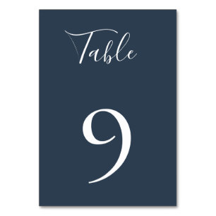 Mute Navy Blue Tischnummer Card