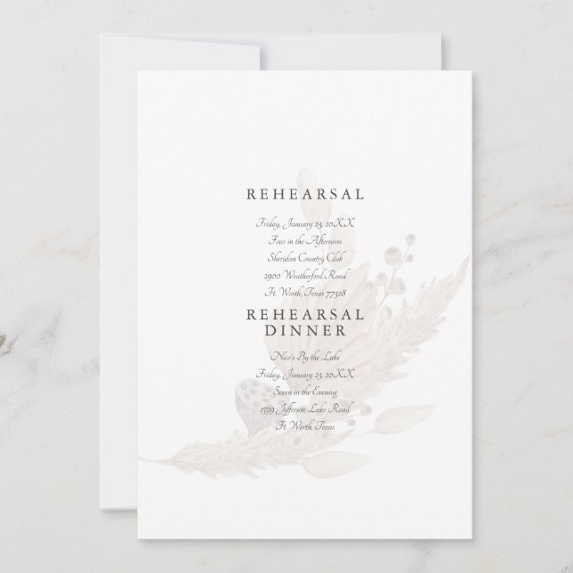 Mute Pampas Wedding Probe Einladung (Vorderseite)