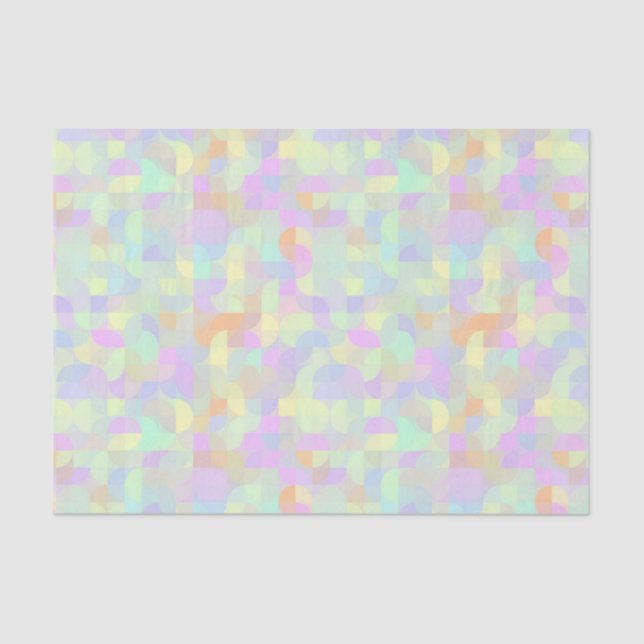Mute Pastel Boho Mod Geometric Abstrakt Seidenpapier (Vorderseite)