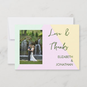 Mute Pastel Geometric Wedding Dankeskarte