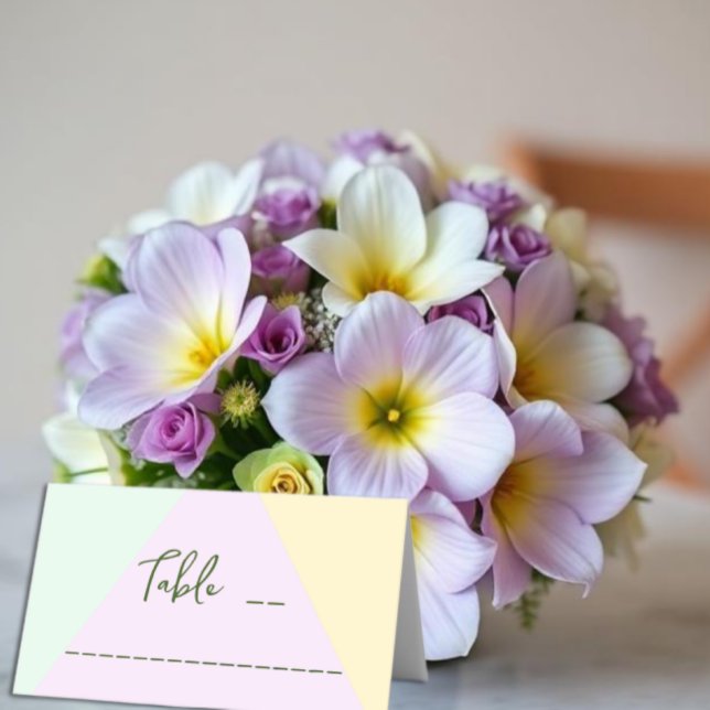 Mute Pastel Geometric Wedding Platzkarte (Von Creator hochgeladen)