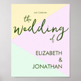Mute Pastel Geometric Wedding Poster