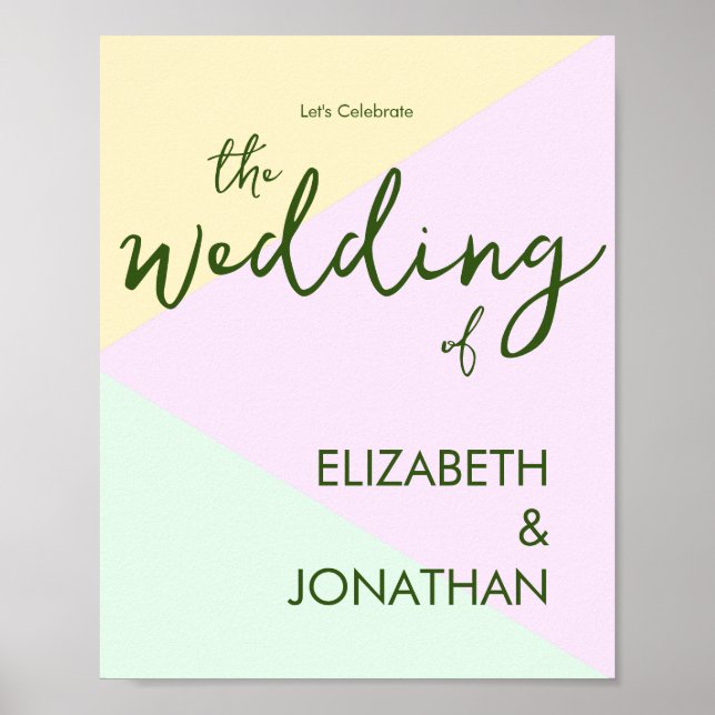 Mute Pastel Geometric Wedding Poster (Vorne)