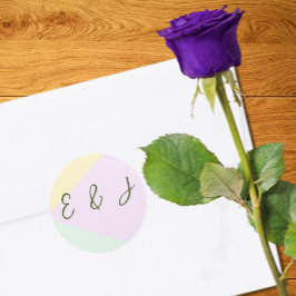 Mute Pastel Geometric Wedding Runder Aufkleber