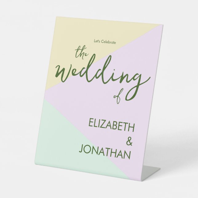 Mute Pastel Geometric Wedding Sockelschild (Vorderseite)